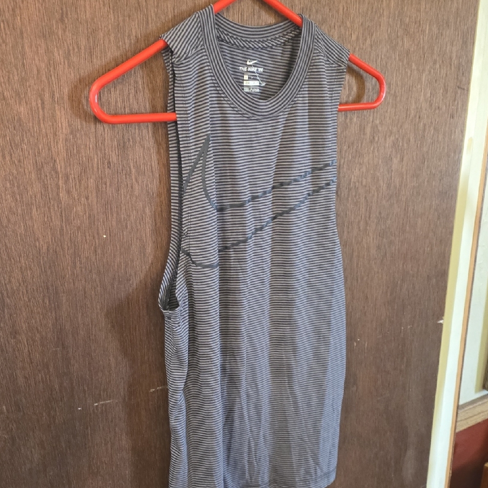 Nike Women’s Black & Gray Striped Muscle Tank